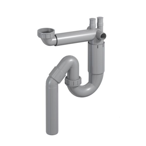 space saving telescopic siphon for kitchen sink with bottom outlet