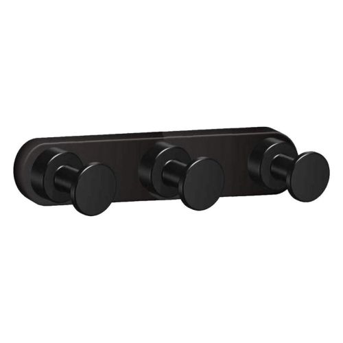 Clothing- and towel hook Techno with 3 hooks matt black