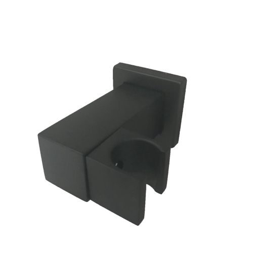 tiltable hand shower holder Cuadro with water inlet and wall connection matt black