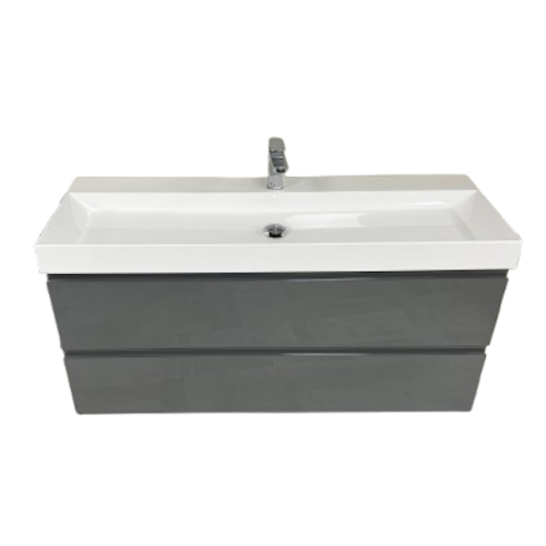 Badmeubel Coral 125cm antraciet Glans met Polystone wastafel