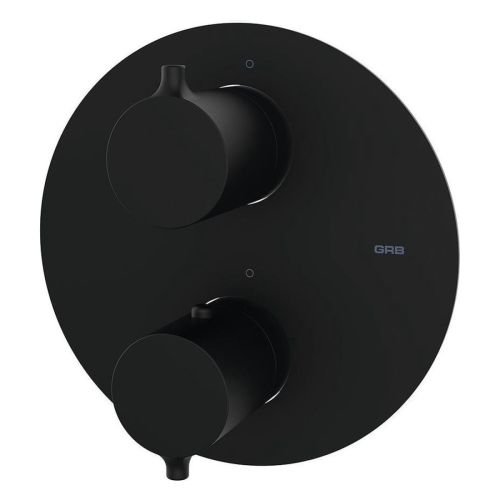 built-in thermostatic faucet Nero matt black round