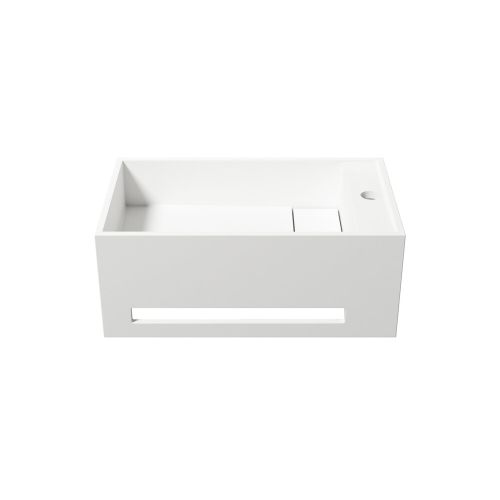 Solid Surface wastafel Luna met handoekhouder 50x30x20cm (lxdxh)