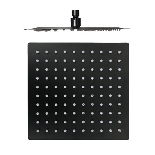 overhead shower Slim 40x40cm matt black