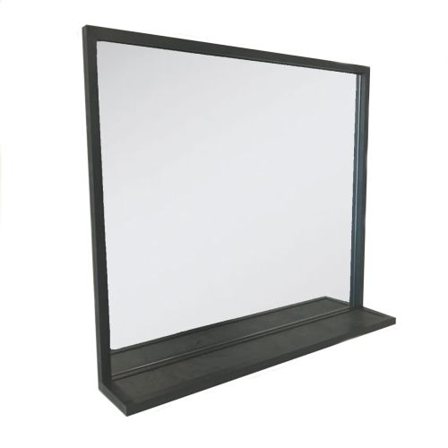 bathroom mirror Eternal with shelf, matt black 120x70x13cm