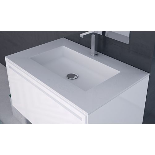 Composiet wastafel op maat Solid met enkele waskom tot 46cm diep