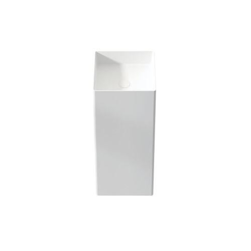 Vrijstaand wastafel composiet Tamesis 36x36x87cm mat wit - zonder kraangat