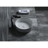 ceramic round surface-mounted wash bowl Cylindrico ø36cm white