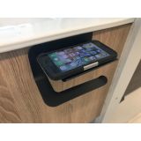 designer toiletrol Holder Quick matt black with shelf for smartphone