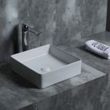 ceramic square surface-mounted wash bowl Cuadro 36x36cm white
