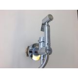 Bidetshower or toiletshower brass chromed with single lever faucet chrome