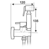 Bidetshower or toiletshower brass with single lever faucet black