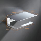 Toilet paper holder rectángulo mat aluminium with shelf for smartphone