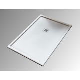 Composite Light shower tray Chicago with border 80x110cm white