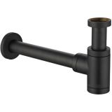 designer siphon Evolution 1¼" matt black with wall pipe