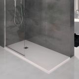 Composite shower tray Solid Eco 100x100cm white structure even