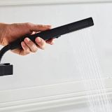 hand shower set Nero Cuadro matt black including holder with water inlet and hose 150cm 