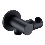 hand shower set Nero matt black including holder with water inlet and hose