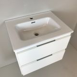 vanity unit Blanco 60cm, white with ceramic washbasin