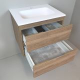 vanity unit Roble 60cm oak 'look' with Solid Surface washbasin