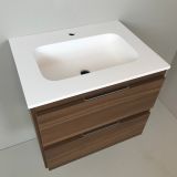 vanity unit Nogal 60cm walnut 'look' with Solid Surface washbasin