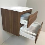 vanity unit Nogal 60cm walnut 'look' with Solid Surface washbasin