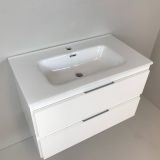 vanity unit Blanco 80cm, white with ceramic washbasin