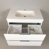 vanity unit Blanco 80cm, white with 5cm Composite washbasin