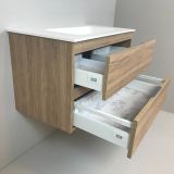 vanity unit Roble 80cm, oak 'look' with Solid Surface washbasin