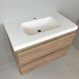 vanity unit Roble 80cm, oak 'look' with 5cm Composite washbasin