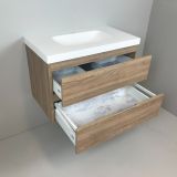 vanity unit Roble 80cm, oak 'look' with 5cm Composite washbasin
