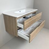 vanity unit Roble 120cm, oak 'look' with ceramic washbasin