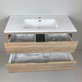 vanity unit Roble 120cm, oak 'look' with ceramic washbasin