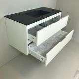 vanity unit Blanco 100cm white matt with Composite washbasin anthracite