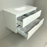 vanity unit Blanco 100cm white matt with Solid Surface washbasin