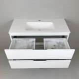 vanity unit Blanco 100cm white matt with Solid Surface washbasin
