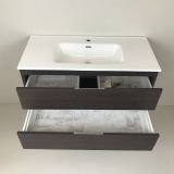 vanity unit Wengé 100cm, wengé 'look' with ceramic washbasin