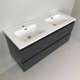 double vanity unit Kubic 120cm anthracite with ceramic washbasin