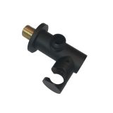 tiltable hand shower holder with water inlet and wall connection matt black