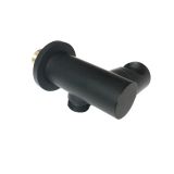 tiltable hand shower holder with water inlet and wall connection matt black