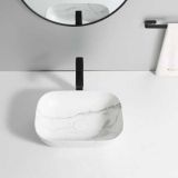 ceramic oval surface-mounted wash bowl Oval mini 46x33cm marble