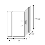  Corner-entry shower enclosure with revolving doors Padel