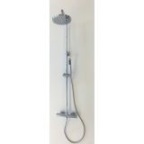 rain shower wall fitting Luna with thermostatic faucet and overhead shower ø20cm