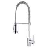 Semi-professional kitchen faucet with 2 positions spray shower and bending spring