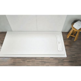 Composite shower tray Subway Eco 90x180cm Eco white with drainage gutter  structure even