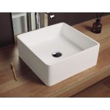 Solid Surface wash bowl surface-mounted Arte 40x40cm matt white