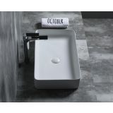 ceramic rectangle shaped surface-mounted wash bowl Recto 60x34cm white