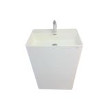 washbasin free standing Cube 60x42cm Solid Surface matt white
