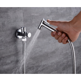 Bidetshower or toiletshower with faucet and hose 150 cm chrome
