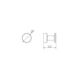 Clothing- and towel hook Techno ø25mm matt black