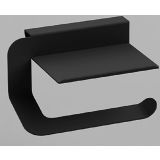 designer toiletrol Holder Quick matt black with shelf for smartphone